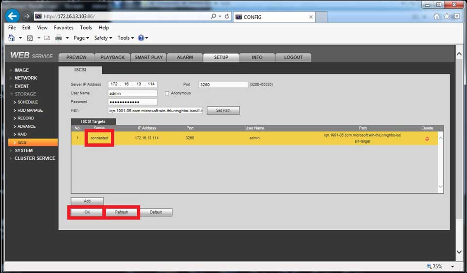 Dahua NVR iSCSI NAS Setup